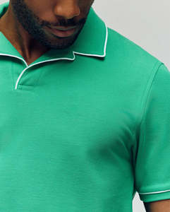 เสื้อโปโลชายผ้าฝ้าย 100% พิมพ์ลายโลโก้แบบ DTF ตามสั่ง ไม่มีกระดุม สวมใส่สบายๆ ในฤดูร้อน ระบายอากาศได้ดี - Product Image 3