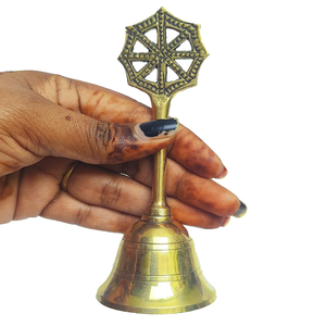 Brass Puja Hand Bell for <b>Home</b> <b>Temple</b> Hindu Prayer Religious Decorative Brass Worship Bell Traditional Indian Pooja Bell Handmade - Product Image 2