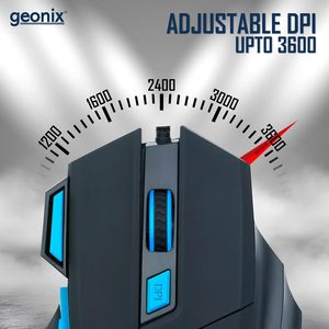 Souris de jeu filaire Genuine Vigor R6 avec 3600 DPI, 7 boutons, capteur avancé, rétroéclairage bleu apaisant, câble tressé - Product Image 2