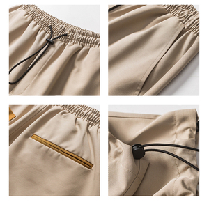 Pantalones Harem para Hombre con Cintura Elástica, Diseño Color Block, Lona con Costuras, Casuales, con Cordón Ajustable, Ecológicos, 100% Algodón, Resistentes y Transpirables - Product Image 4
