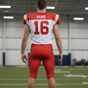 Uniforme de football américain de style actuel, taille plus, unisexe, service OEM, impression par sublimation complète, vêtements d'équipe, 100% polyester - Product Image 2