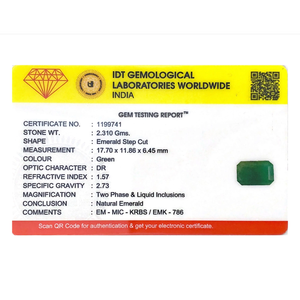 Natural Zambian Emerald 11.55 Carat Loose Gemstone Emerald Cut for Fine Jewelry - Product Image 4