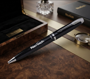 ปากกาลูกลื่นโลหะเคลือบเงาทำจากเยอรมันสีดำและสีเงินผสมสำหรับโรงเรียนและเครื่องเขียน - Product Image 1