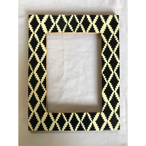 Custom Luxury Resin Inlay Geometric Picture <b>Frame</b> <b>Black</b> White Diamond Pattern Wooden Tabletop Photo <b>Frame</b> Home Decor Photo <b>Frame</b> - Product Image 1