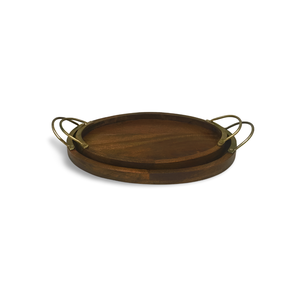 Bandeja de servir de madera de acacia natural hecha a mano, bandeja de MDF decorativa para desayuno, té y café, en oferta. - Product Image 3
