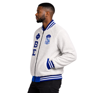 Phi Beta Sigma <b>Sherpa</b> Bomber Jacket Greek Fraternity Apparel with Cozy <b>Sherpa</b> Lining Premium Comfort and Stylish Fit - Product Image 3