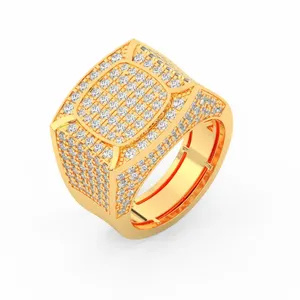 แหวนหมั้นวินเทจประดับเพชรโมอิสซาไนต์ทรงกลม 5 กะรัต ยี่ห้อ TISHYA DIAMOND ชุบทอง 14K เงินสเตอร์ลิง สำหรับผู้หญิง - Product Image 1