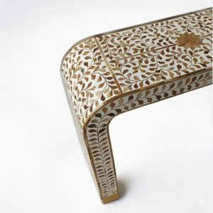 Mesa Consola de Madera de Teca con Incrustaciones de Alta Calidad al Mejor Precio, Muebles Hechos a Mano para Recibidor y Entrada, Decoración del Hogar - Product Image 4