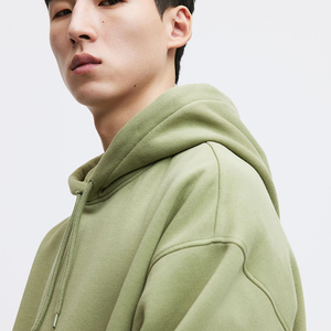 Nouveaux arrivages : sweats à capuche amples pour hommes, couleur unie, en stock, sweat à capuche oversize unisexe, personnalisable avec logo, streetwear, sweats à capuche en coton. - Product Image 4
