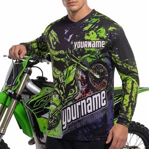 เสื้อเจอร์ซีย์ BMX แบบสปอร์ตแวร์สำหรับทุกเพศ ทีมที่เต็มไปด้วยดีไซน์แบบซับลิเมชั่นสั่งทำพิเศษ ระบายอากาศได้ดี แห้งเร็ว แขนยาว ไซส์พลัส ผลิตจากโพลีเอสเตอร์ % - Product Image 1