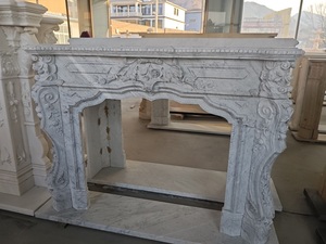 Chimenea <span class=keywords><strong>de</strong></span> Mármol Blanco Natural con Ángeles para <span class=keywords><strong>Decoración</strong></span> del Hogar, Precio <span class=keywords><strong>de</strong></span> Fábrica - Product Image 2