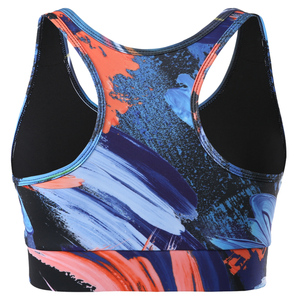 Sujetador deportivo sencillo de talla grande para mujer, top corto transpirable de nailon y elastano sublimado para yoga y fitness, ropa deportiva frontal activa - Product Image 3