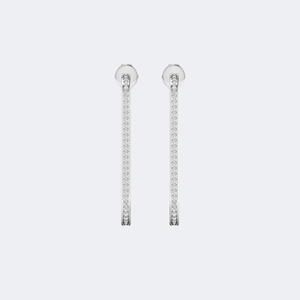 Boucles d'oreilles pendantes en arc allongé serties de pierres rondes de 0,30 CTW - Product Image 5