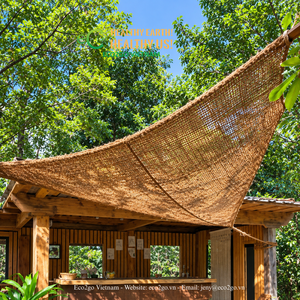 Voile d'ombrage en fibre de coco naturelle ECO2GO VIETNAM, auvent décoratif en fibre de coco tissée pour jardin, terrasse et espaces de repas en plein air - Product Image 4