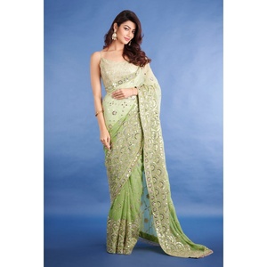 NEW BOLLYWOOD INDIAN PAKISTANI STYLE FANCY LEHENGHA CUM SAREE SEQUENCE EMBROIDERED WORK CHOLI Lightweight Soft Georgette Heavy - Product Image 1