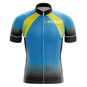 Jersey de Ciclismo Personalizado Azul de Manga Corta, Ecológico, 100% Poliéster, Unisex, Alta Elasticidad, Logotipo Frontal - Product Image 3