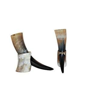 Chope à boire viking artisanale en corne de buffle, matériau en bois écologique, finition naturelle pour hydromel ou bière, vente en gros - Product Image 4