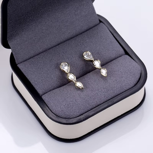 Boucles d'oreilles en diamant taille poire, or massif 18 carats, couleur D naturelle, certifiées GIA, style classique pour femme - Product Image 6