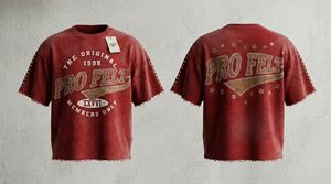 T-shirt Homme Personnalisé Oversize Couleur Unie Délavé Imprimé en Relief Épaules Tombantes Manches Courtes Hip Hop 100% Coton Style Urbain - Product Image 5