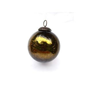 Boule de Noël suspendue en verre craquelé de qualité supérieure avec un design artistique multicolore et une finition élégante pour la décoration de la maison - Product Image 2