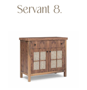 Modern Solid Oak Wood <b>Sideboard</b> with Rattan Doors Cabinet Drawers & Storage Console for Living/Dining Room Entryway - Product Image 1