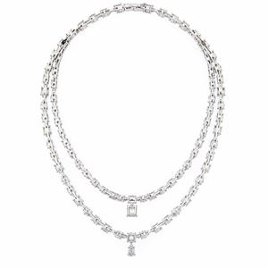 Collier en moissanite taille princesse plaqué or blanc, argent sterling 925, certifié GRA, cadeau de mariage pour femme - Product Image 4