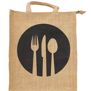 Reusable PP Jute Look <b>Medium</b> Handbag Lunch Shopping Custom Logo Print Durable Handles Corporate Gifts Eco Friendly West <b>Bag</b> - Product Image 1