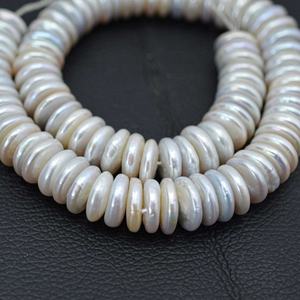 Cuentas de Perlas Naturales de Agua Dulce de 14 mm y 15 mm, Forma de Disco, Perforadas en el Centro, Collar de Perlas Blancas, Piedras Preciosas Sueltas para la Fabricación de Joyas - Product Image 4