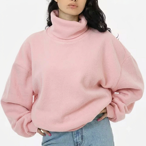 Womens Oversized Mockneck Sweatshirt Soft Cotton French Terry Relaxed Fit Everyday Essential Bulk Manufacturer - Product Image 1