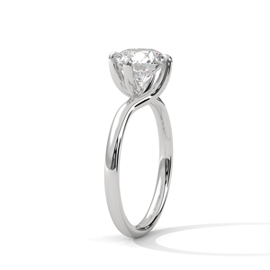 Anillo de Compromiso con Diamante Cultivado en Laboratorio, Corte Brillante Redondo, Moissanita Solitaria, Chapado en Oro, Joyería de Boda para Mujer - Product Image 2