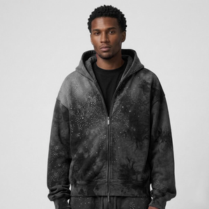 New Arrival 2026 Custom Thermal Rhinestone Hoodie Wholesale Factory Price Rhinestone hoodies - Product Image 1