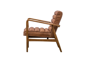 Fauteuil lounge élégant d'inspiration vintage avec assise rembourrée ergonomique et accents en bois finis à la main - Product Image 3