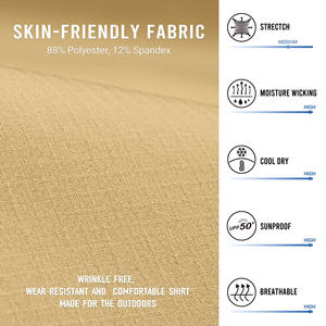 เสื้อเดินป่าดีไซน์หรูหราสำหรับผู้ชาย เสื้อเชิ้ตผู้ชายระบายอากาศแห้งเร็ว เสื้อเดินป่าตกปลาหลายกระเป๋าสำหรับผู้ชาย - Product Image 6