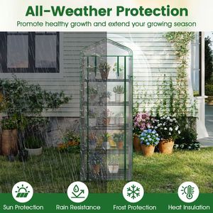 Mini Serra Portatile con 5 Ripiani per Coltivazione Piante, Serra da Giardino e per Interni - Product Image 6