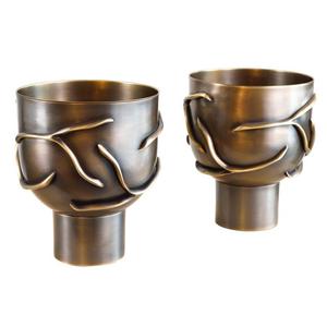 Vase de table moderne en métal, design abstrait fait main, finition argentée, décoration de table, pots à fleurs pour plantes artificielles - Product Image 2