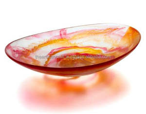 Ensaladera de resina transparente ovalada poco profunda ecológica de alta calidad artesanía artesanal estilo clásico técnica personalizada para regalos - Product Image 1