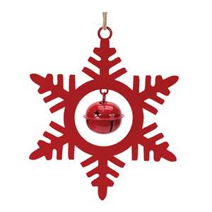 Adorno Navideño de Campana con Copo de Nieve Rojo |   Decoración Colgante para Árbol de Navidad |   Decoración Festiva para el Hogar - Product Image 1