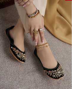 Chaussures pour femmes, chaussures traditionnelles pakistanaises faites à la main, Khussa Punjabi Jutti, sandales ethniques, Multani Khussa Chappal - Product Image 2