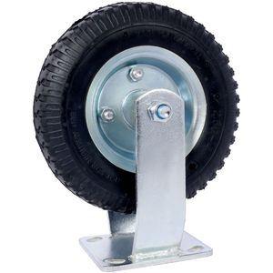 2 Ruote Girevoli da 8 Pollici con Pneumatico, Mozzo Rigido in Acciaio, Cuscinetti a Sfera, Foro da 5/8 Pollici, Piastra Girevole per Asse Centrato - Product Image 2