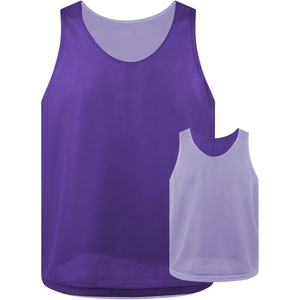 Camiseta de Baloncesto Reversible de Malla, Color Morado Lavanda, Sin Mangas, Cuello Redondo, Unisex, para Adultos, Transpirable, de Poliéster, Deportiva - Product Image 1