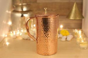 Premium Pure Copper Water Jug Pitcher with Lid and 2 Tumbler Glasses Set – Handmade Ayurvedic Health Benefits Drinkware for Home - Product Image 5