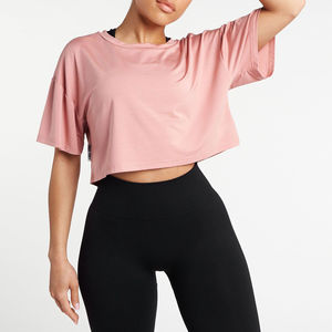 T-shirt court pour femme, 100% coton, respirant, écologique, séchage rapide, anti-boulochage, idéal pour la gym, personnalisable avec logo – Nouvelle collection été, vente flash - Product Image 3