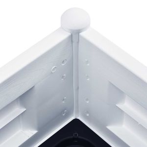 Bac à fleurs surélevé en polypropylène blanc moyen résistant aux UV pour pots et jardinières - Product Image 5