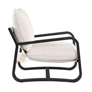 Fauteuil à bascule Blaire en tissu couleur avoine avec structure métallique, chaise rembourrée pour salon - Product Image 4