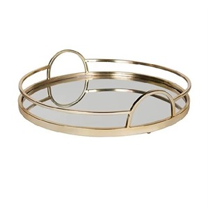 Elegant Stainless Steel Serving <b>Tray</b> with Wooden Handles Multipurpose Metal <b>Tray</b> for Kitchen and Dining - Product Image 2