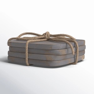 Solid Wood Beverage <b>Coaster</b> <b>Set</b> Non Slip Cup Mats for Dining Table and Kitchen at Best Price - Product Image 3