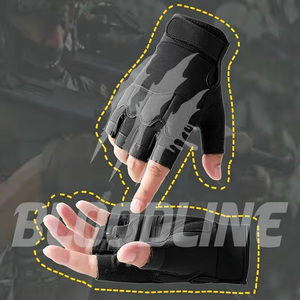 Gants en cuir BLOODLINE, longueur poignet, doublure en fausse fourrure, thermiques, style sportif pour l'hiver et l'extérieur, pour usage quotidien - Product Image 2