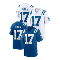 Ventes en gros de maillots de football américain de haute qualité et bon marché, broderie, Indianapolis 17 Daniel Jones, short de match d'équipe, 100% polyester