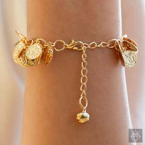 PRAO Golden Echoes Coin Charm Bracelet Elegante Fine Charm Bracelet - Product Image 1