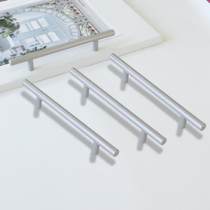 Poignée de meuble multifonctionnelle moderne en acier inoxydable en forme de T, durable, finition brossée minimaliste, pour cuisine, salle de bain, chambre, salon - Product Image 1
